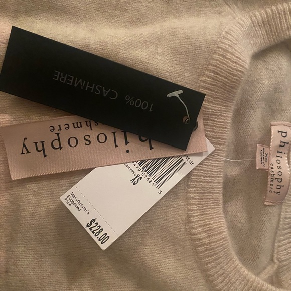 Philosophy cashmere W XS PARIS Sweater oatmeal heather/pink lily. Never worn - Picture 2 of 5